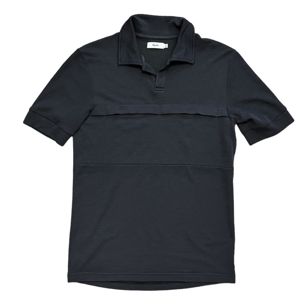 Rapha Black Wool Blend Short Sleeve Classic Cycling Polo Shirt Size Small